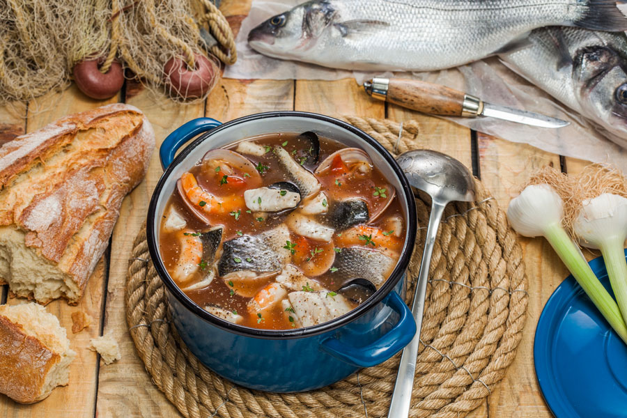 Sea Bass or Sea Bream Fish Soup